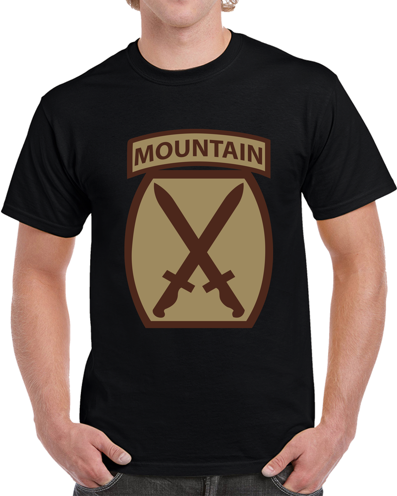 Army - SSI - 10th Mountain Division - Subdued Desert X 300 T Shirt