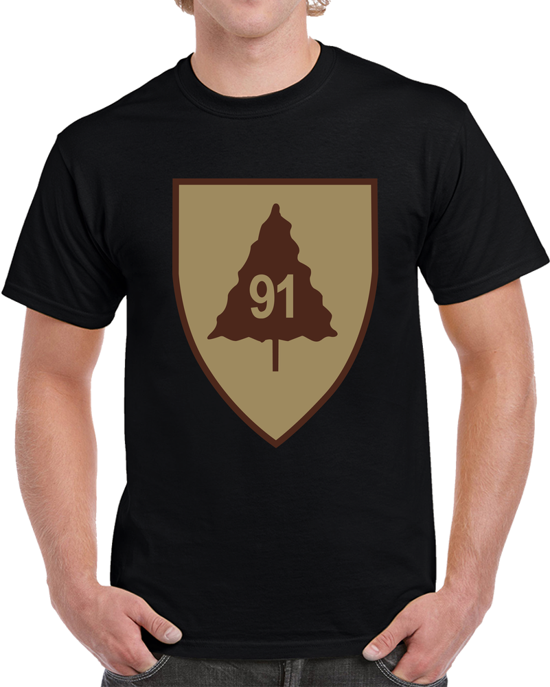 Army - SSI - 91st Infantry Division - Subdued Desert X 300 T Shirt