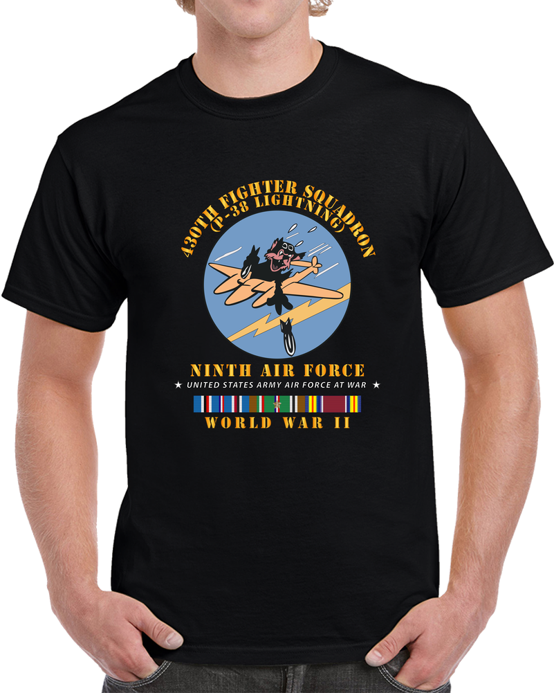 USAAF - 430th Fighter Squadron - P38 Lightning - 9th AF - WWII W EUR SVC T Shirt