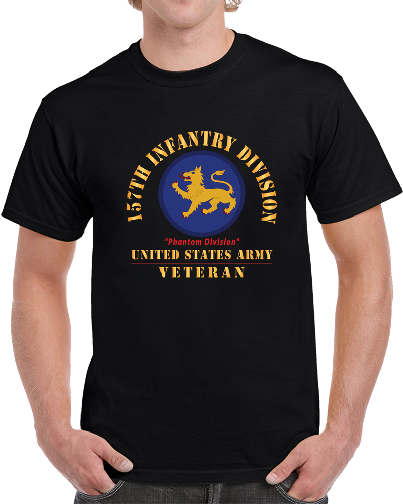 Army - SSI - 157th Infantry Division - Phantom Division - US Army Veteran X 300 T Shirt