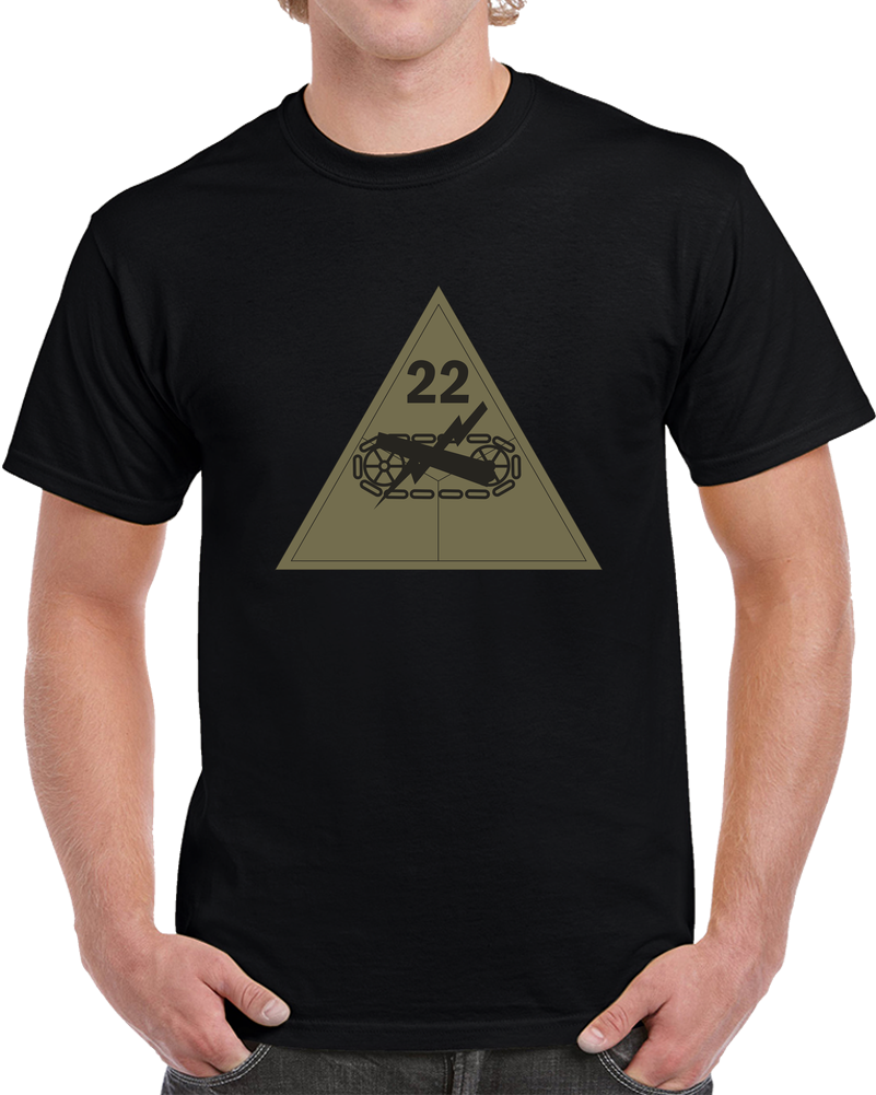 Army - SSI - 22nd Armored Division - Subdued X 300 T Shirt