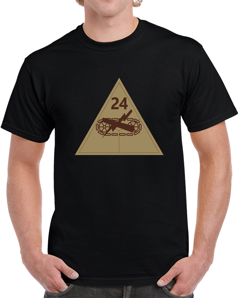 Army - SSI - 24th Armored Division - Subdued Desert X 300 T Shirt