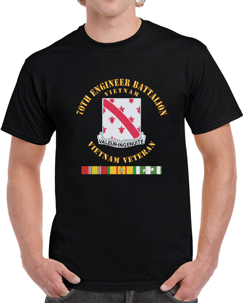 Army - 70th Engineer Battalion VN SVC Ribbons - V1 X 300 T Shirt
