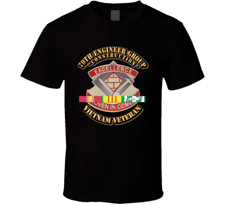 DUI - 79th Engineer Group (Construction) w SVC Ribbon T Shirt