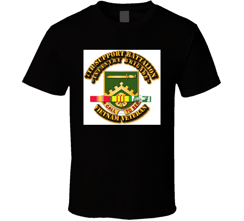 DUI - 7th Support Battalion w SVC Ribbon T Shirt