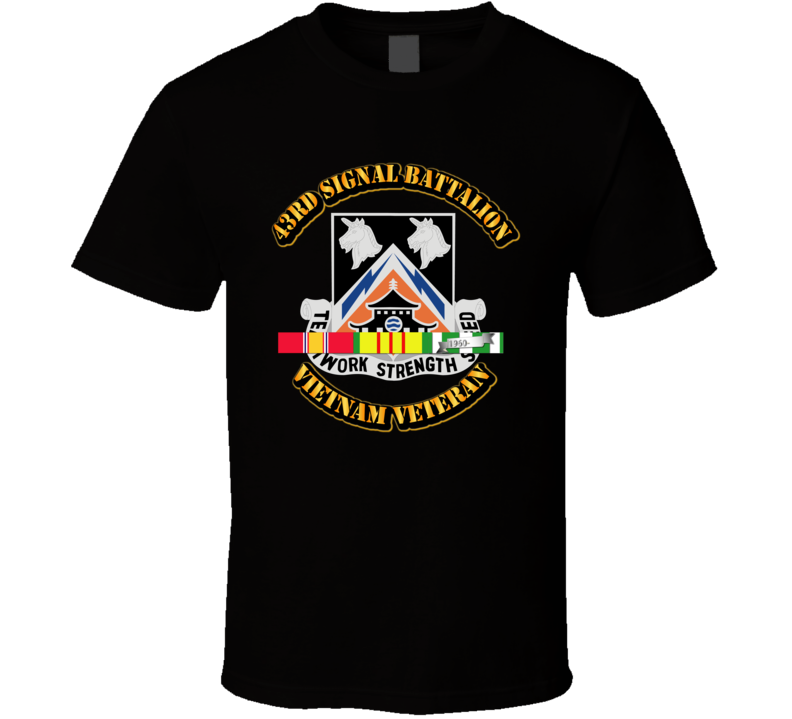 DUI -43rd Signal Battalion w SVC Ribbon  T Shirt