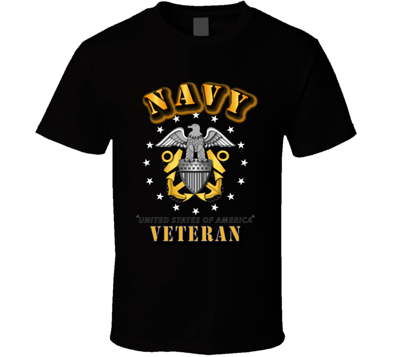 Navy Veteran w Crest T Shirt