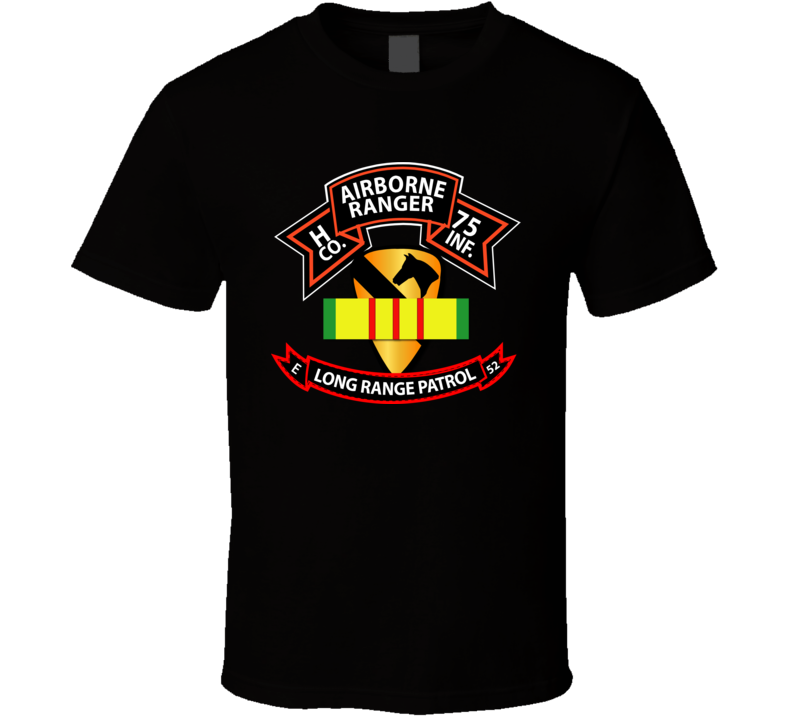 H Co 75th Ranger - 1st Cav - VN Ribbon - LRSD - 1 T Shirt