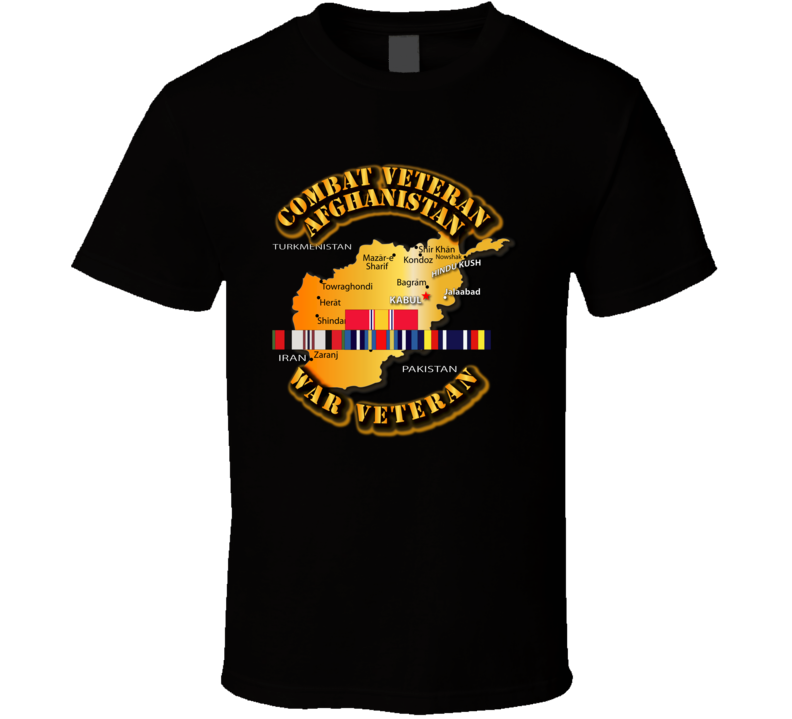Combat Veteran Afghanistan w SVC Ribbons T Shirt