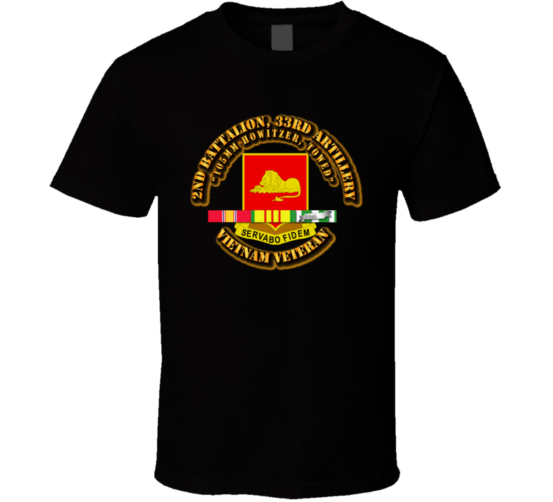 2nd Battalion, 33rd Artillery - (105mm Howitzer, Towed)-With SVC Ribbon T Shirt