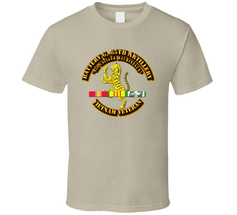 Battery G, 65th Artillery(.50 Caliber Machinegun)-With-SVC-Ribbon T Shirt