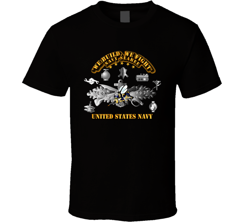 Navy - Seabee - Badge T Shirt