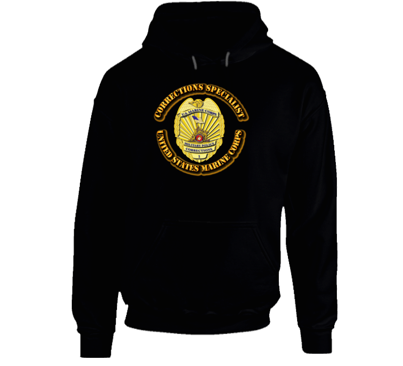 USMC - Corrections Specialist with Text Hoodie