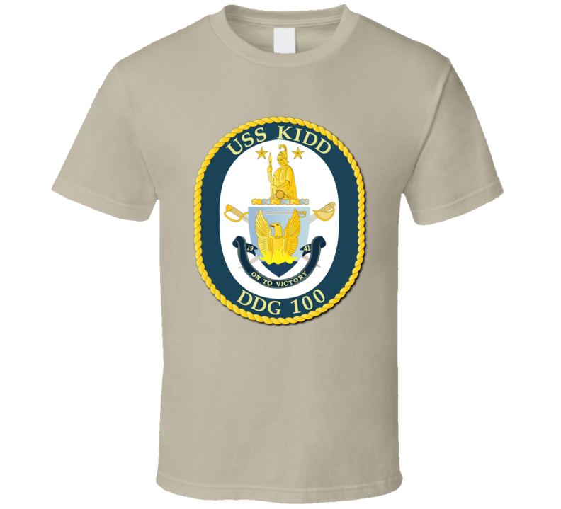 USS Kidd DDG 100 Crest-No-Text T Shirt