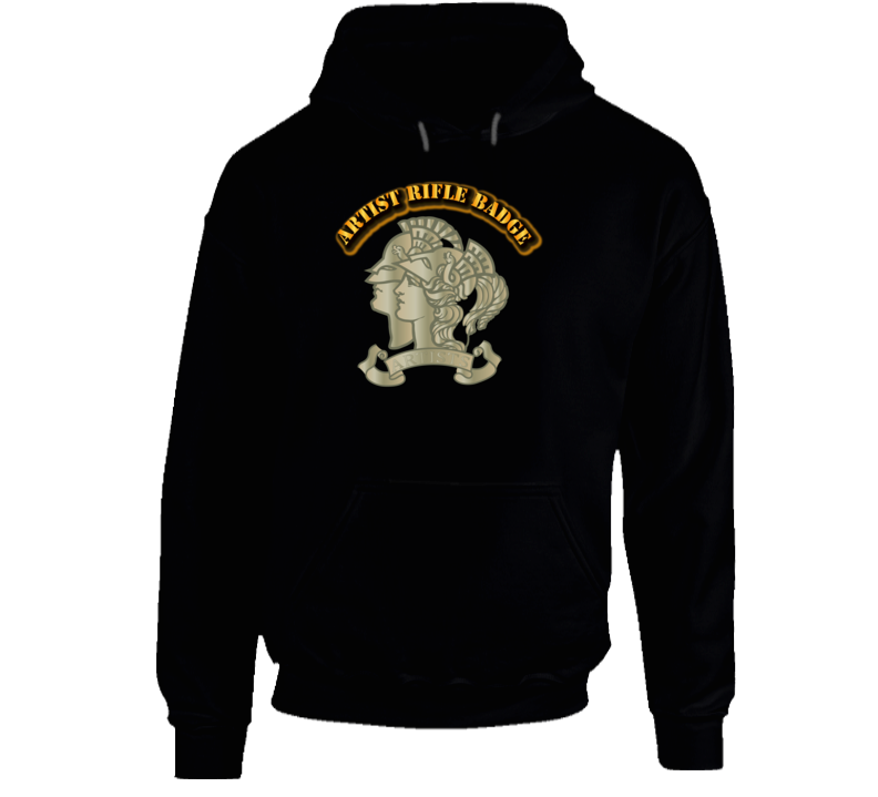 Artist Rifle Badge with Text Hoodie