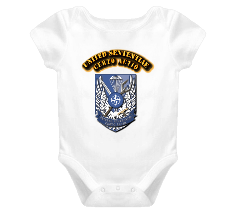 United Sententiae-Certo Actio-with text Baby One Piece