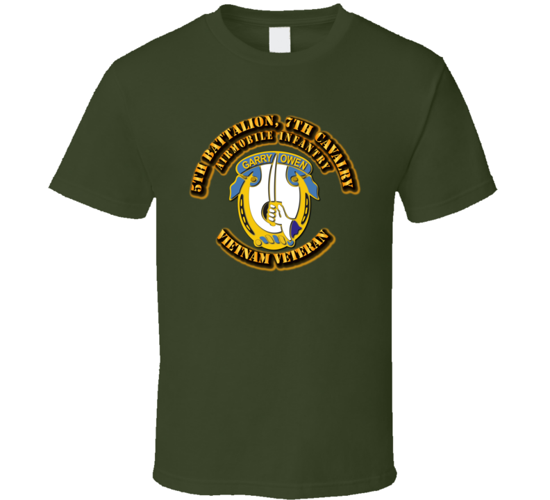 5th Battalion, 7th Cavalry with Text T Shirt