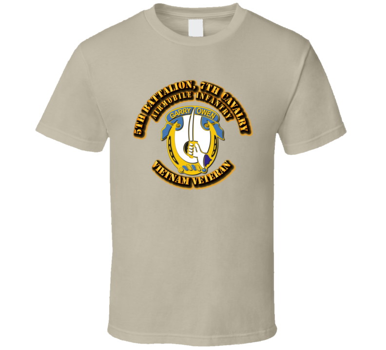 5th Battalion, 7th Cavalry with Text T Shirt