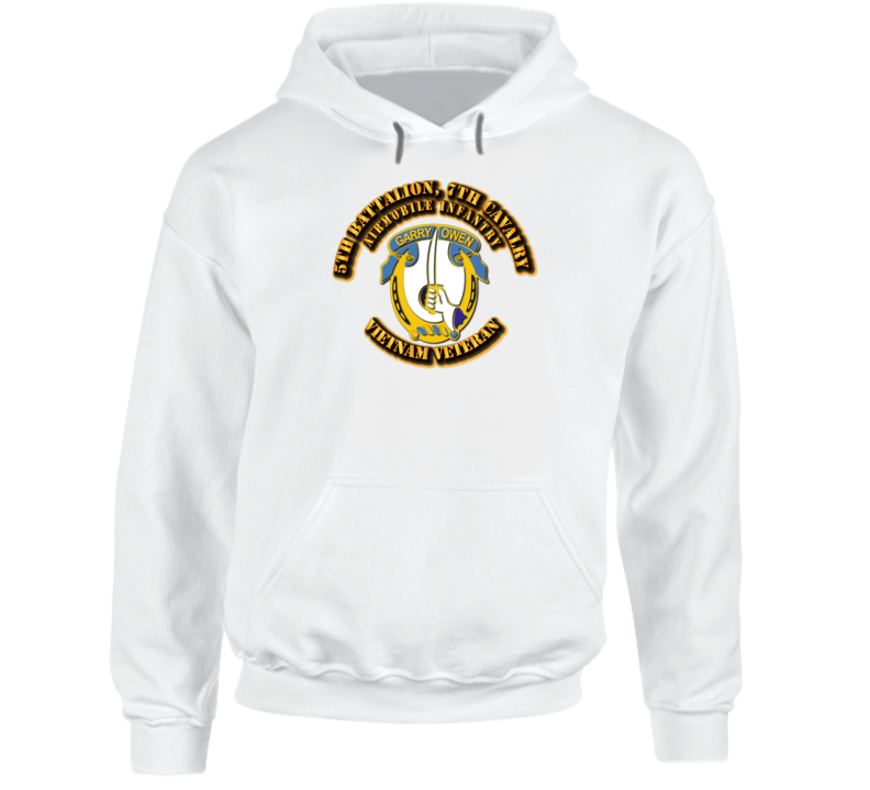 5th Battalion, 7th Cavalry with Text Hoodie
