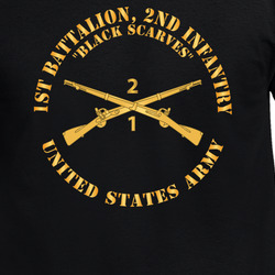 Army - 1st Battalion, 2nd Infantry Regiment Branch - Black Scarves - US Army X 300 T Shirt 40344200