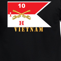 Army - Hotel Troop - 1st Squadron, 10th Cavalry Guidon W White Boundries - Vietnam X 300 T Shirt 40344274