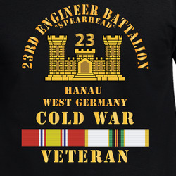 Army - 23rd Engineer Battalion -spearheead  W BR - Num, Hanau, West Germany X 300 T Shirt 40344790
