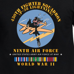 USAAF - 430th Fighter Squadron - P38 Lightning - 9th AF - WWII W EUR SVC T Shirt 40344804