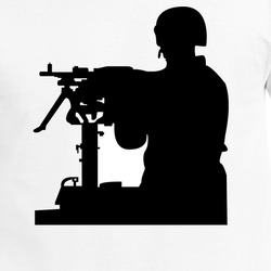 Army - Soldier - MG Vehicle Mounted - Silhouette X 300 T Shirt 40345744