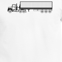 Vehicle - M915 Tractor With M872 - 40 Ft Container - Side - BW X 300 T Shirt 40345755