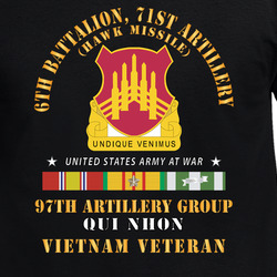 Army - 6th Battalion, 71st Artillery - Hawk - Qui Nhon Vietnam Veteran X 300) T Shirt 40345871