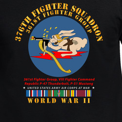 Army - 376th Fighter Squadron - AAC At War W  WWII  EU SVC T Shirt 40347154