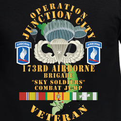Army - Operation Junction City, 173rd Airborne Bde W Jumpers, Badge W Star, SSI - VN SVC X 300 T Shirt 40347390