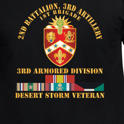Army - 2nd Bn, 3rd Artillery - 3rd Armored Div - Desert Storm Veteran X 300 T Shirt 40347538
