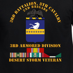Army - 3rd Bn, 8th Cav - 3rd Armored Div - Desert Storm Veteran T Shirt 40347549