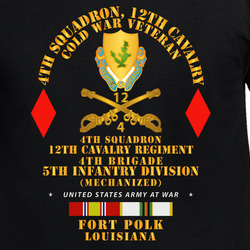 Army - 4th Sqdn 12 Cav - 5th ID - Ft Polk LA - Cold War T Shirt 40347559