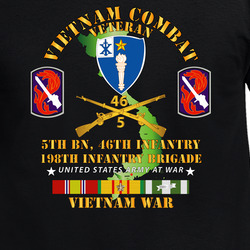 Army - 5th Bn 46th Infantry - 198th Infantry Bde W VN SVC T Shirt 40347560