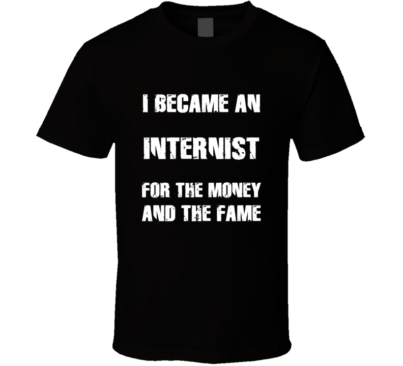 I Became An Internist  For The Fame And The Money Funny Cool Occupatio