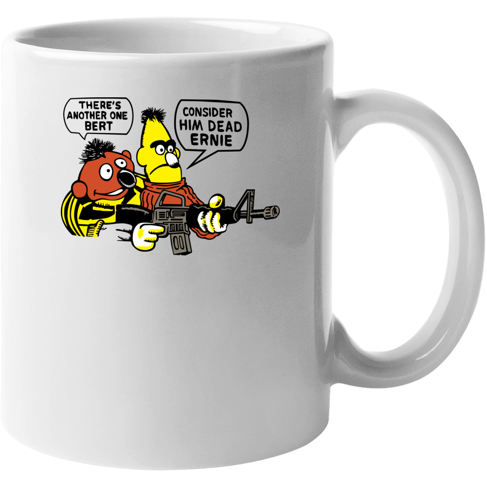 Sesame Street Ernie Bert M16 Rifle Gun Mug Sesame Street Ernie Bert M16 Rifle Gun Mug