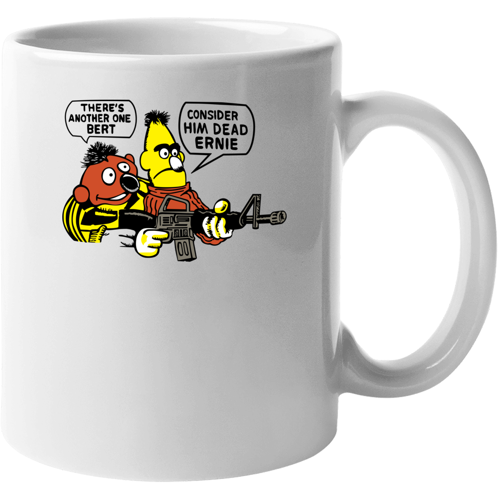 Sesame Street Ernie Bert M16 Rifle Gun Mug