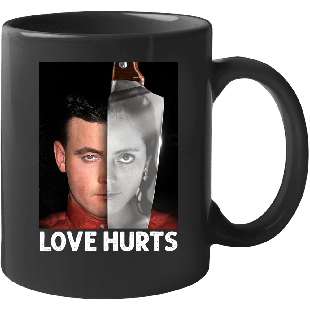 Love Hurts John And Lorena Bobbitt Severed Penis Guy Poster Fan Mug