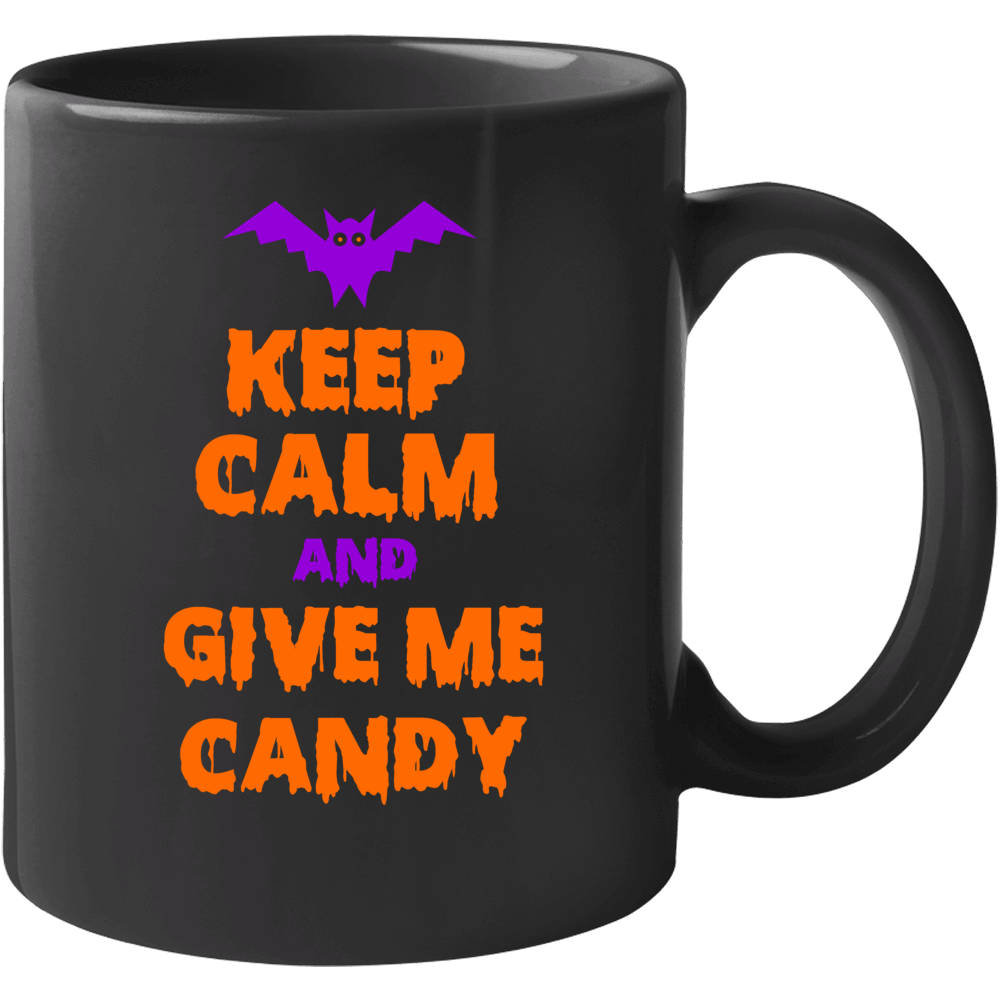 Keep Calm Give Me Candy Bat Orange Halloween Costume Mug