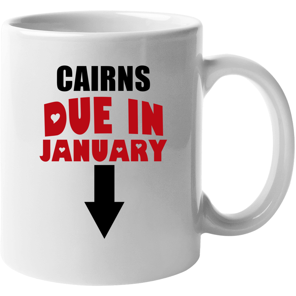 Cairns Due In January Last Name Maternity Mug Cairns Due In January Last Name Maternity Mug