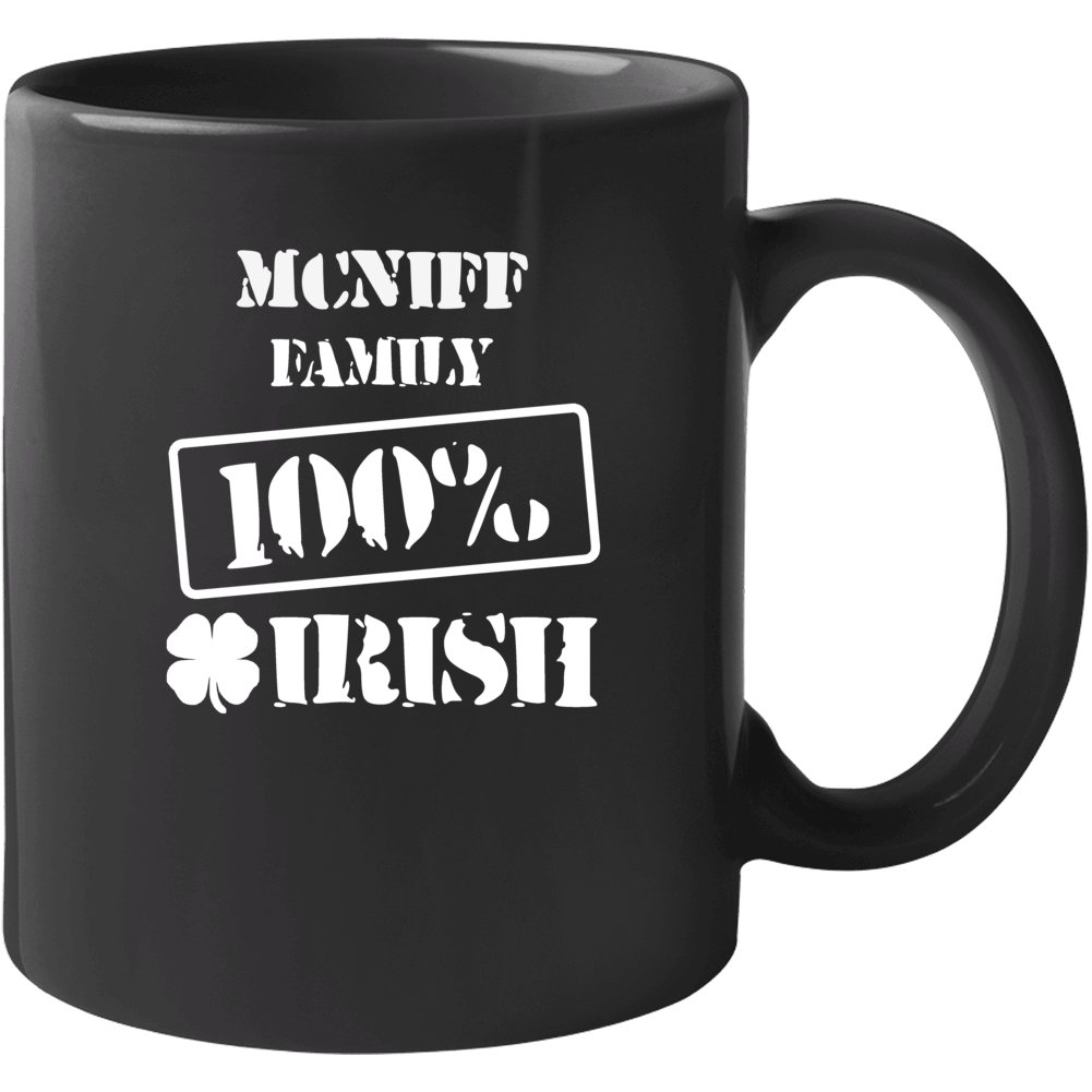 Mcniff 100 Percent Irish Ireland Clover St Patricks Day Ireland Mug
