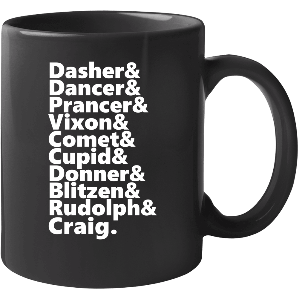 Reindeer Rudolph And Craig Personalized First Name Holiday Gift Mug