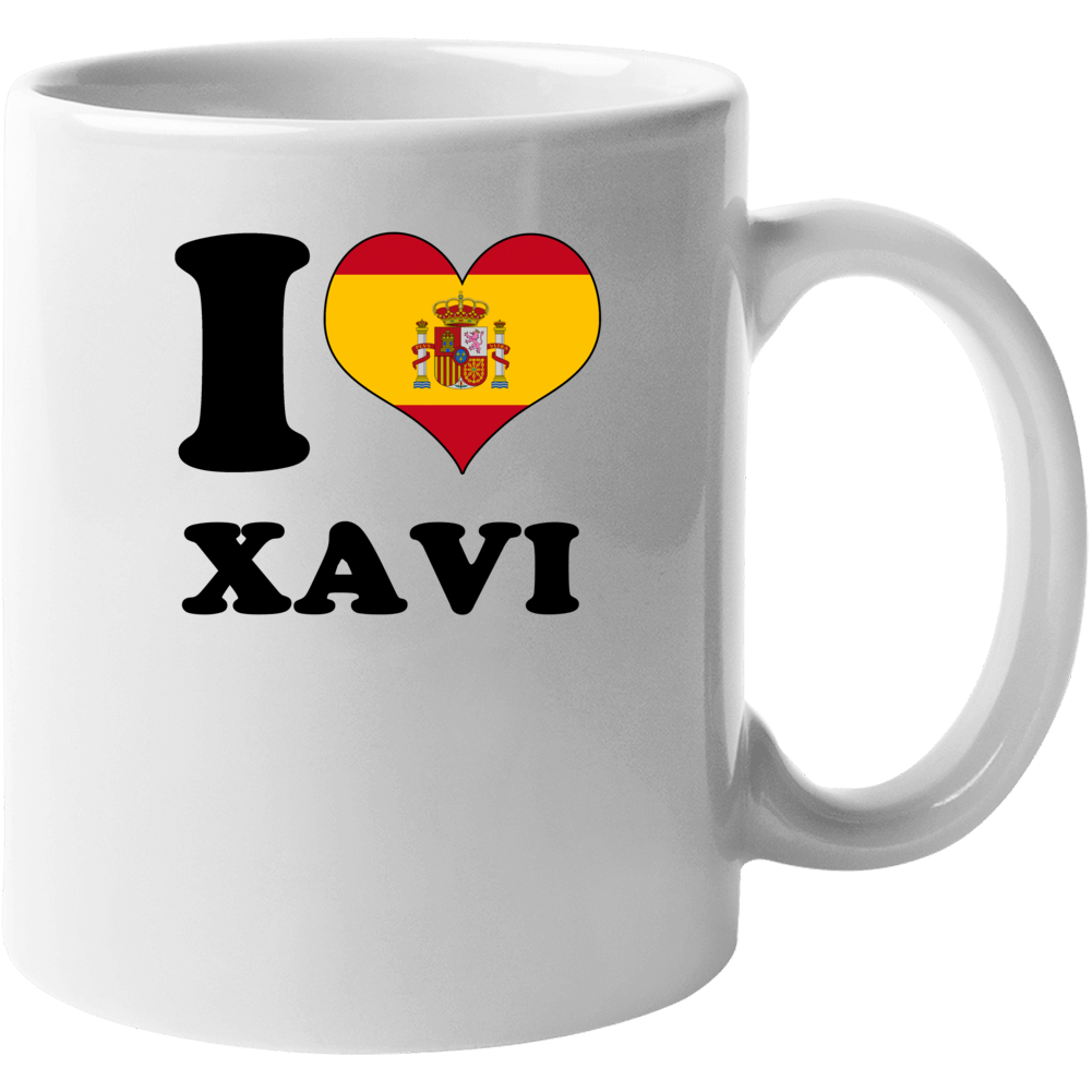 Xavi Spain Mf I Love Heart Ladies Football Soccer World Cup Mug