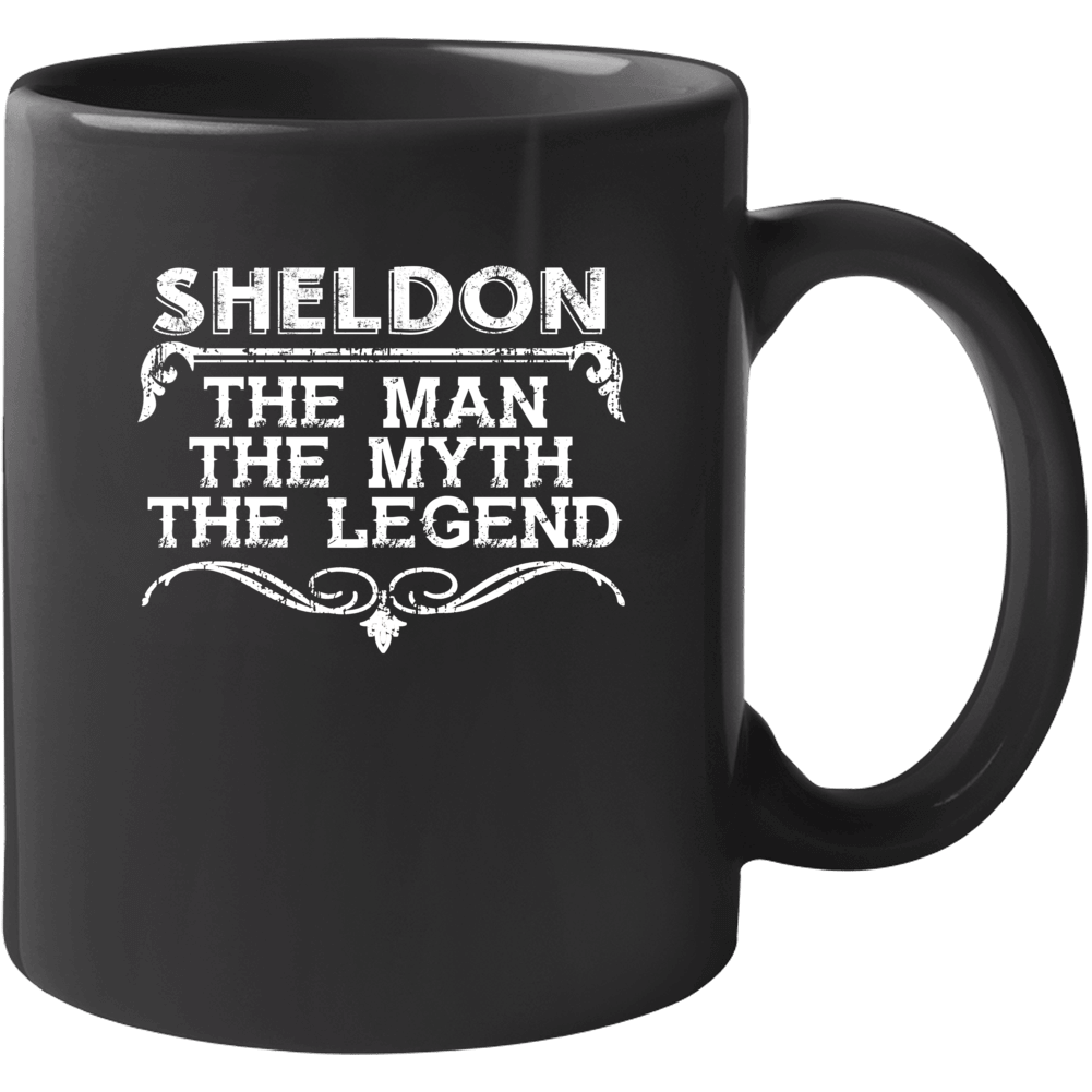 Sheldon Man Myth Legend Vintage Grunge Style Cool Name Mug