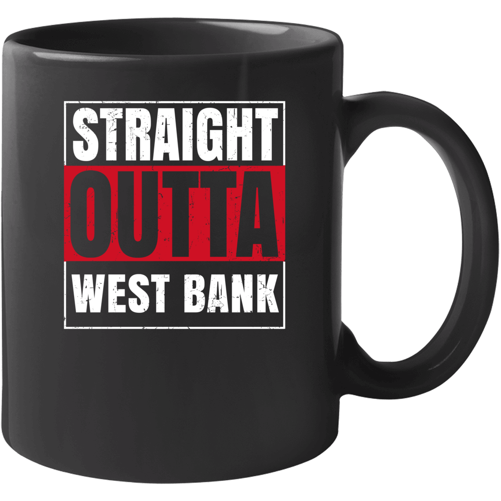 Straight Outta West Bank England City Grunge Parody Mug Straight Outta West Bank England City Grunge Parody Mug