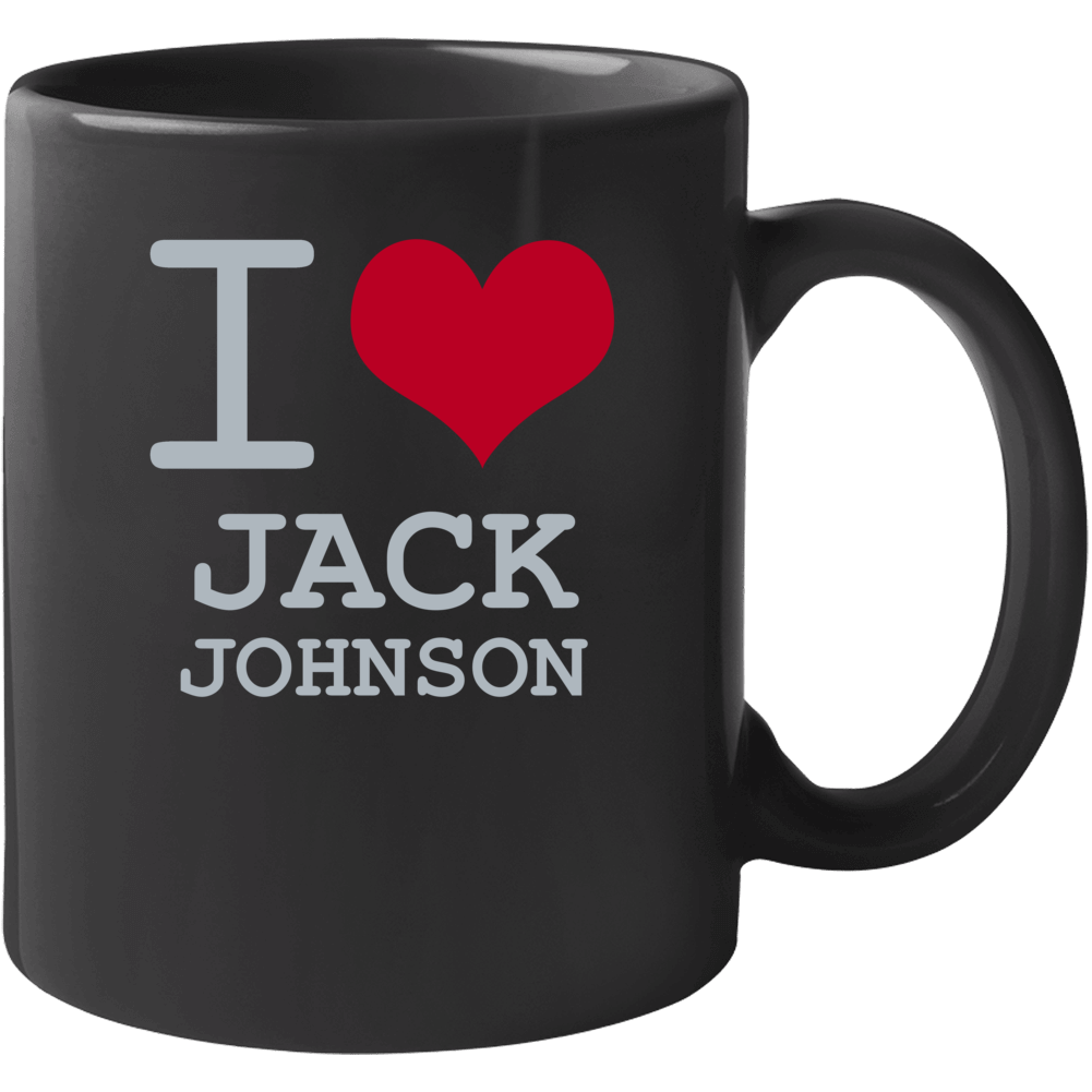 Jack Johnson I Love Heart Basketball Hockey Baseball Football Mug Jack Johnson I Love Heart Basketball Hockey Baseball Football Mug