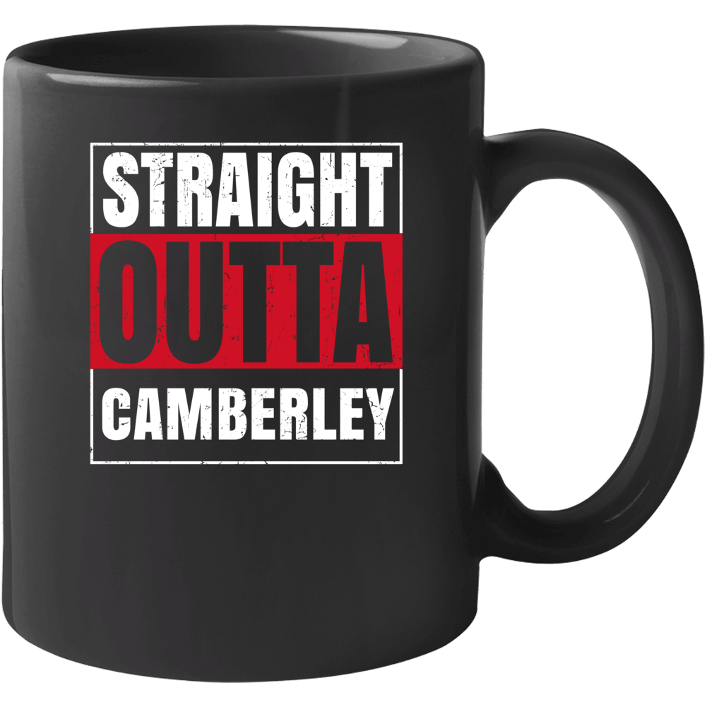 Straight Outta Camberley England City Grunge Parody Mug