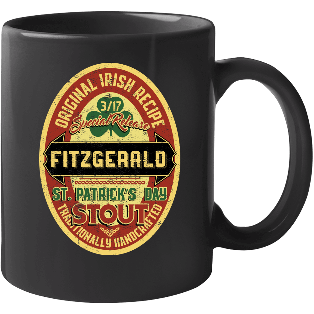 Fitzgerald Original Irish Stout Beer Label St Patricks Day Last Name M Fitzgerald Original Irish Stout Beer Label St Patricks Day Last Name M